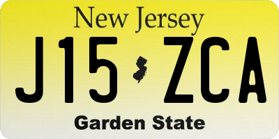 NJ license plate J15ZCA