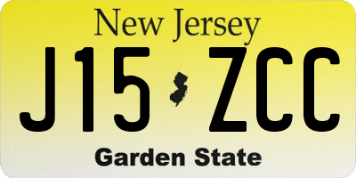 NJ license plate J15ZCC