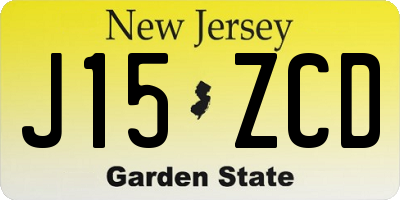 NJ license plate J15ZCD