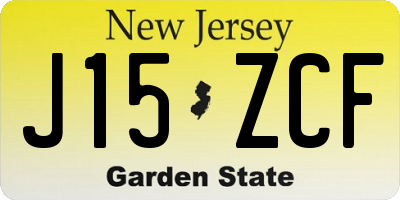 NJ license plate J15ZCF