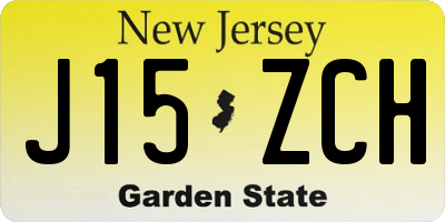 NJ license plate J15ZCH