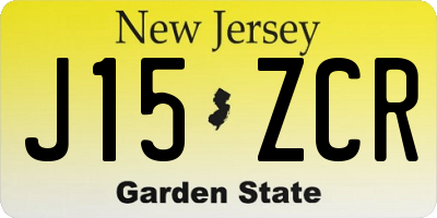 NJ license plate J15ZCR