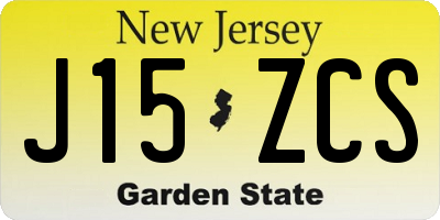 NJ license plate J15ZCS