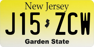 NJ license plate J15ZCW