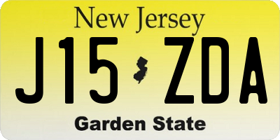 NJ license plate J15ZDA