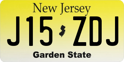 NJ license plate J15ZDJ