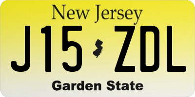 NJ license plate J15ZDL