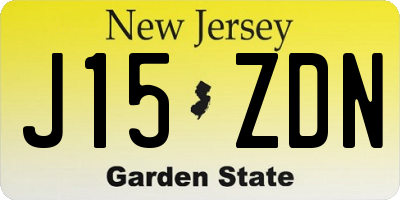 NJ license plate J15ZDN