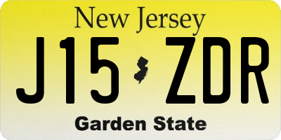 NJ license plate J15ZDR