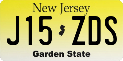 NJ license plate J15ZDS
