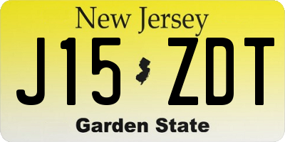 NJ license plate J15ZDT