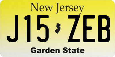 NJ license plate J15ZEB
