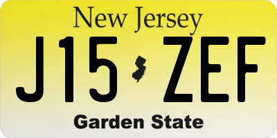 NJ license plate J15ZEF