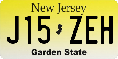 NJ license plate J15ZEH