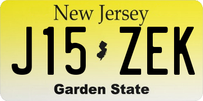 NJ license plate J15ZEK