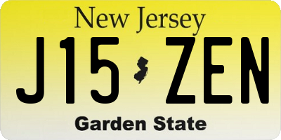 NJ license plate J15ZEN