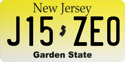 NJ license plate J15ZEO
