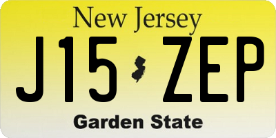 NJ license plate J15ZEP