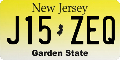 NJ license plate J15ZEQ