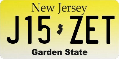 NJ license plate J15ZET