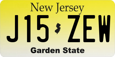 NJ license plate J15ZEW