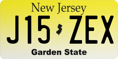NJ license plate J15ZEX