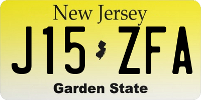 NJ license plate J15ZFA