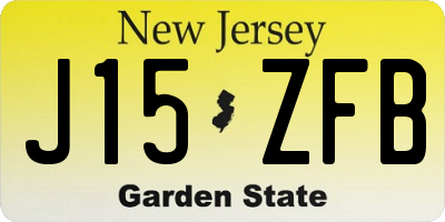 NJ license plate J15ZFB