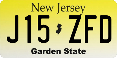 NJ license plate J15ZFD