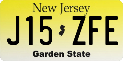 NJ license plate J15ZFE