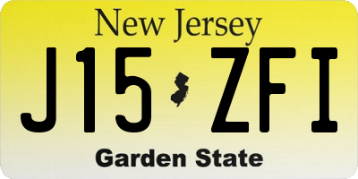 NJ license plate J15ZFI