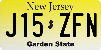 NJ license plate J15ZFN