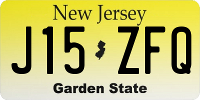 NJ license plate J15ZFQ
