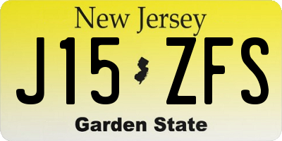 NJ license plate J15ZFS