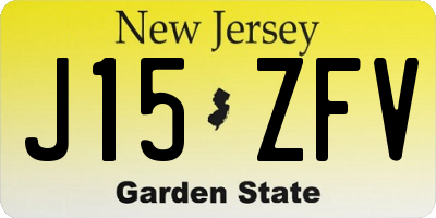 NJ license plate J15ZFV