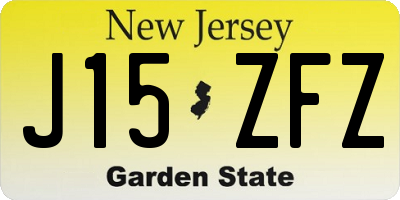 NJ license plate J15ZFZ