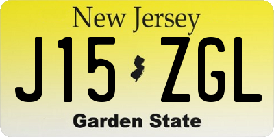 NJ license plate J15ZGL