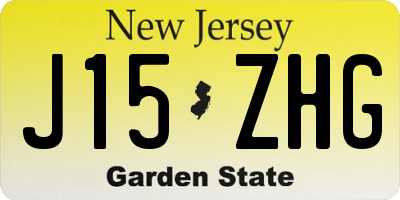NJ license plate J15ZHG