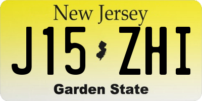 NJ license plate J15ZHI