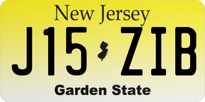 NJ license plate J15ZIB