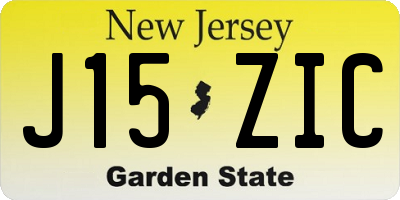 NJ license plate J15ZIC