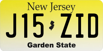 NJ license plate J15ZID