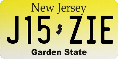NJ license plate J15ZIE