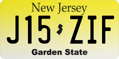 NJ license plate J15ZIF