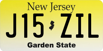 NJ license plate J15ZIL