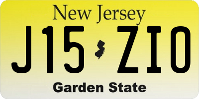 NJ license plate J15ZIO