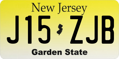 NJ license plate J15ZJB