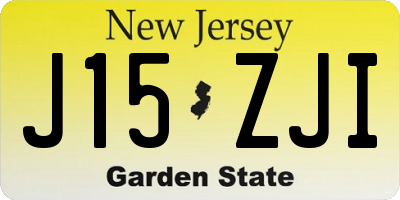 NJ license plate J15ZJI