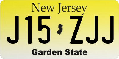 NJ license plate J15ZJJ