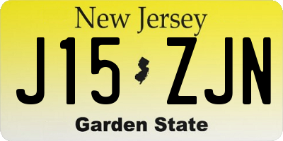 NJ license plate J15ZJN